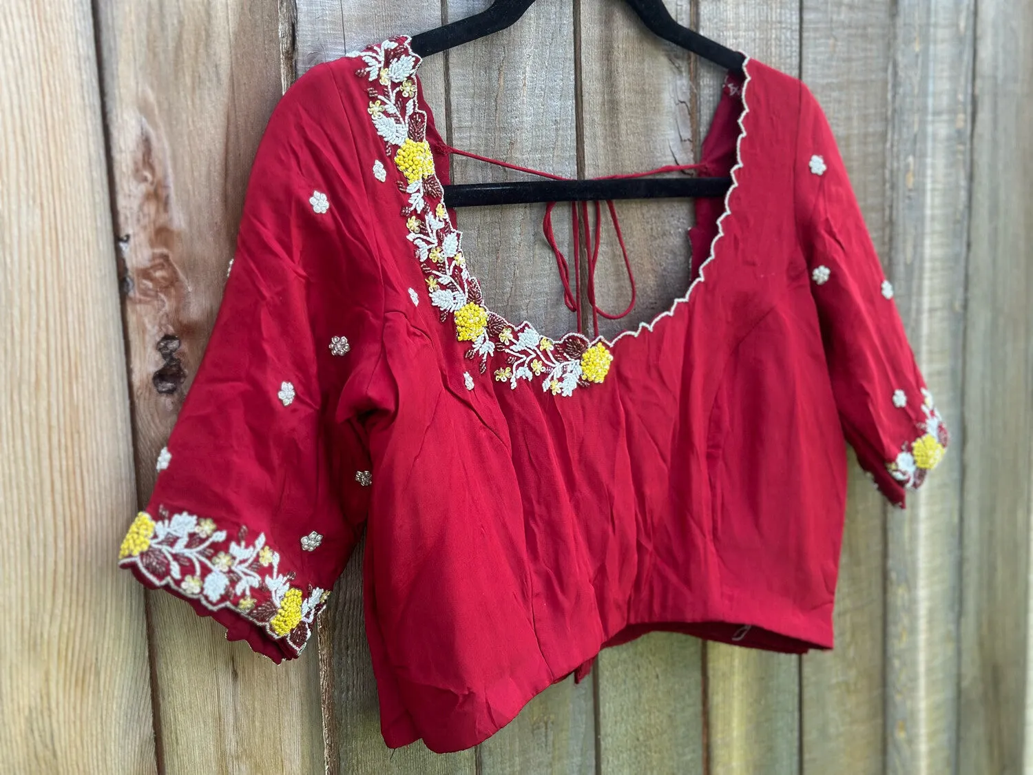Red Blouse Zardhosi work designer blouse -Pattu Saree Blouse -Maggam work blouse - red Blouse
