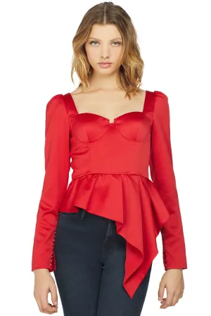 Red Duchess Satin Top