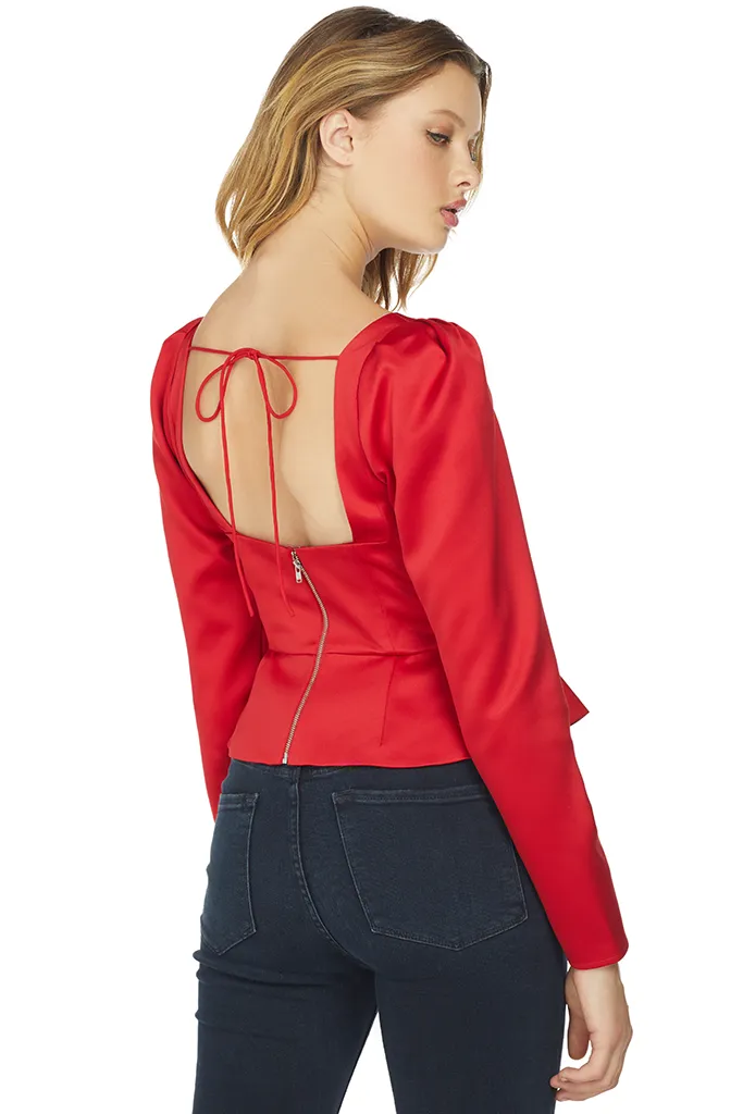 Red Duchess Satin Top