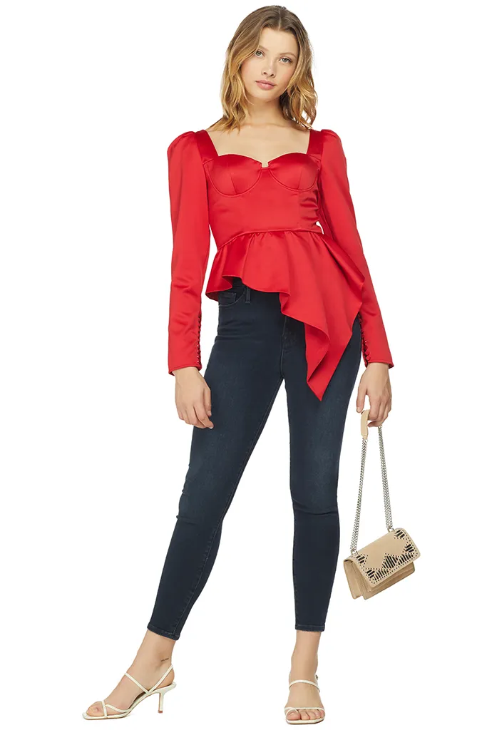 Red Duchess Satin Top