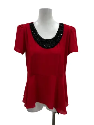 Red Peplum Top