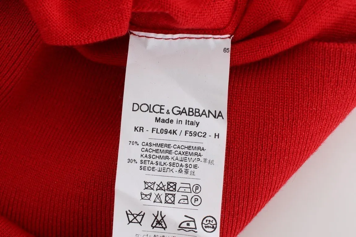 Red Roses Applique Pullover Sweater