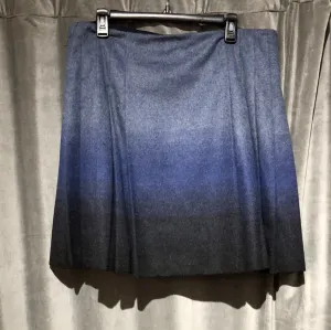 Red Valentino Blue Wool Ombre Pleated Skirt