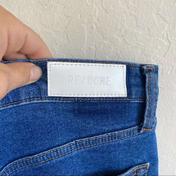 RE/DONE 90s ultra high rise skinny jeans 70s blue
