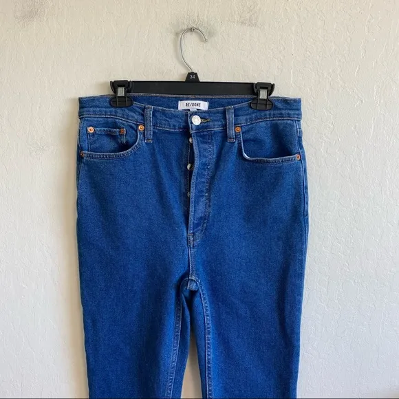 RE/DONE 90s ultra high rise skinny jeans 70s blue