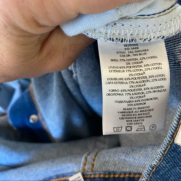 RE/DONE 90s ultra high rise skinny jeans 70s blue