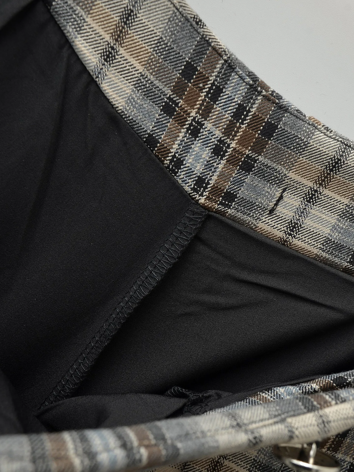 Retro Plaid Bow Lace up Pleated Skirt
