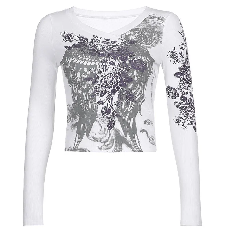 Rhinestone Long-sleeved Women's Blouse