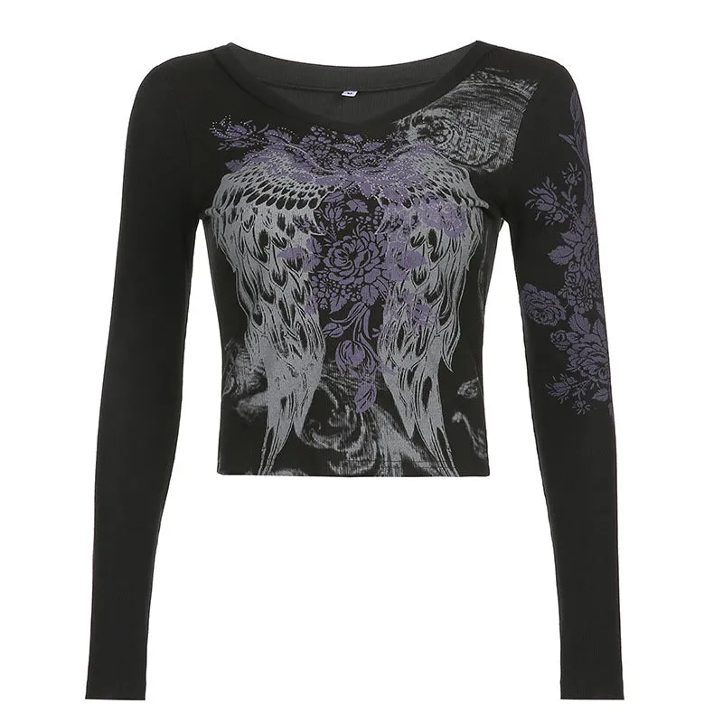 Rhinestone Long-sleeved Women's Blouse