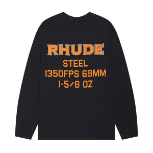 Rhude Steel Long Sleeve T- Shirt 'Vintage Black'