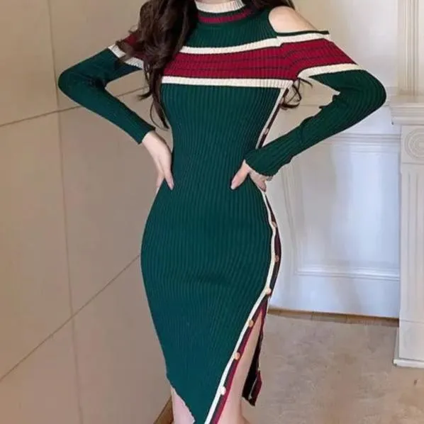 Riley Elegant Luxe Bodycon Soft Knit Midi Dress