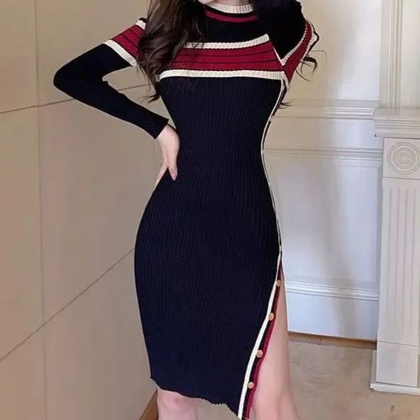 Riley Elegant Luxe Bodycon Soft Knit Midi Dress