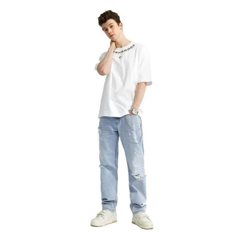Ripped Slim Fit Denim Jean