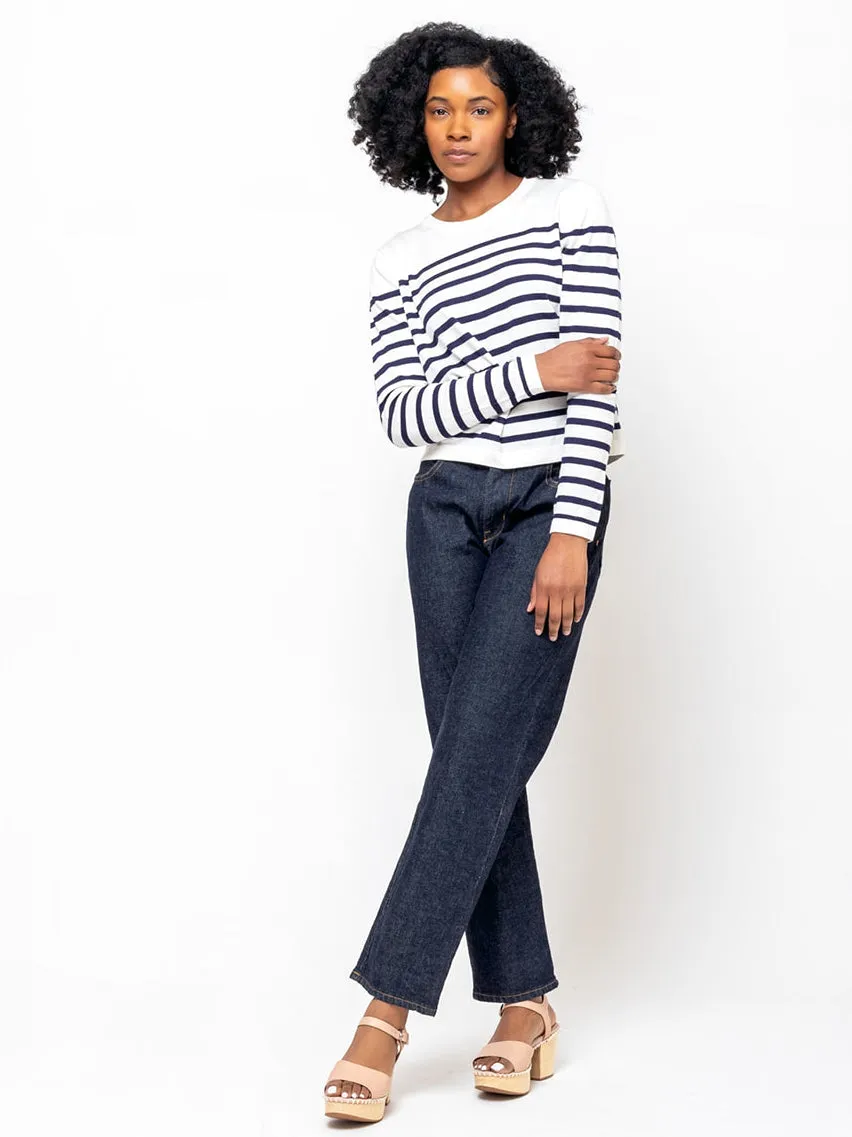 Round Neck Stripe Sweater