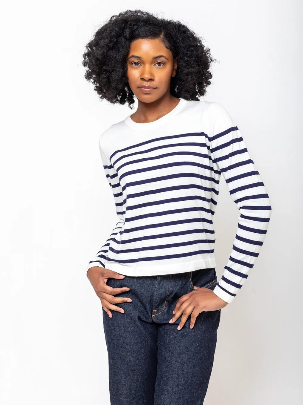Round Neck Stripe Sweater