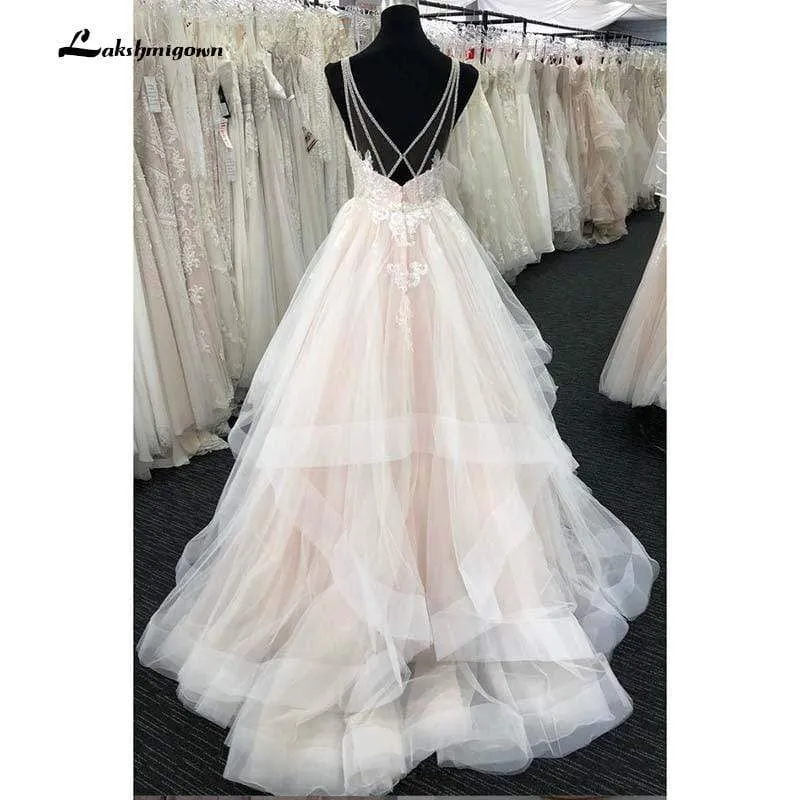 Roycebridal Sleeveless Bohemian Wedding Dress With Lace Bohemian Bridal Gown