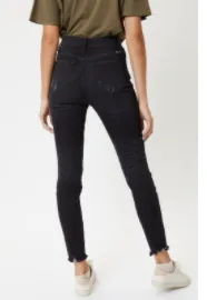 Sage Black Distressed Denim