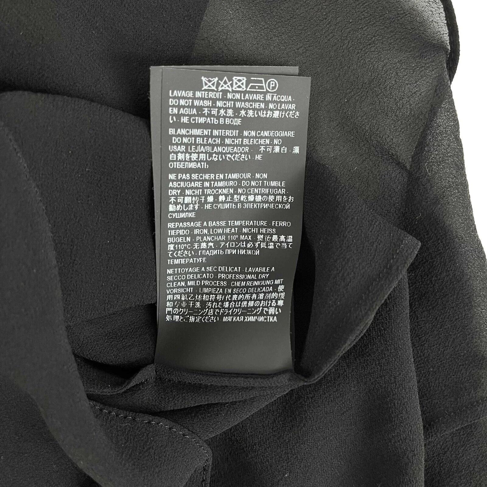 Saint Laurent Excellent Tiered Ruffled Silk Blouse Black - 34 US 4 Top