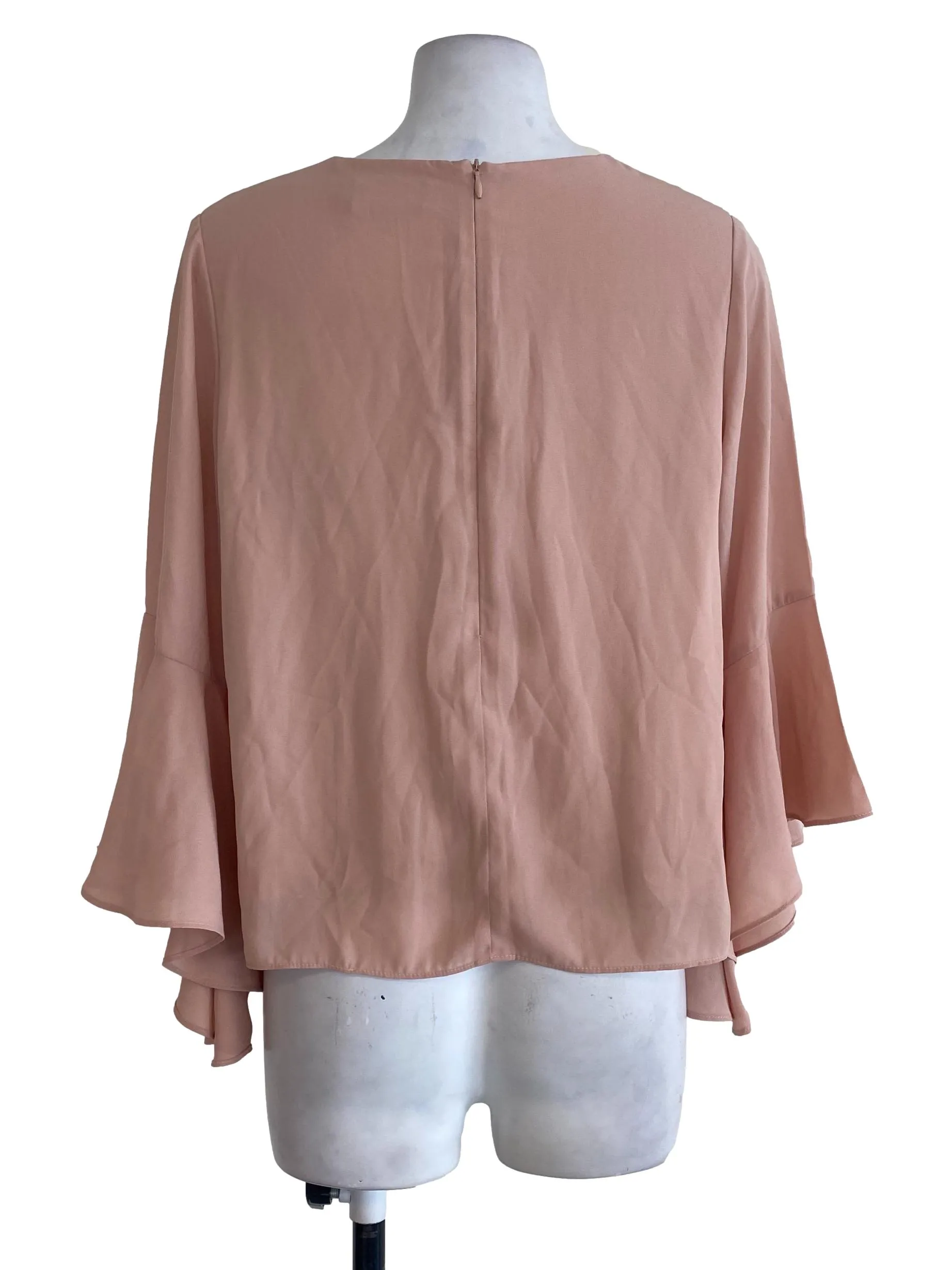 Salmon V Neck Blouse