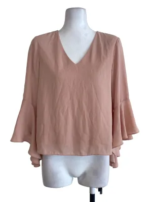 Salmon V Neck Blouse