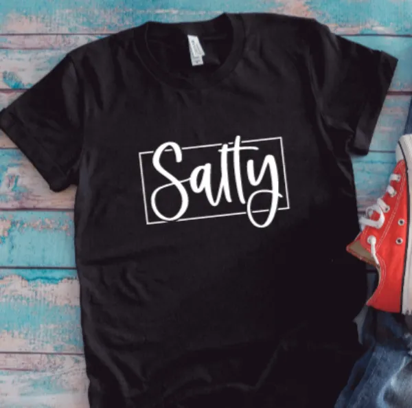 Salty, Unisex Black Short Sleeve T-shirt