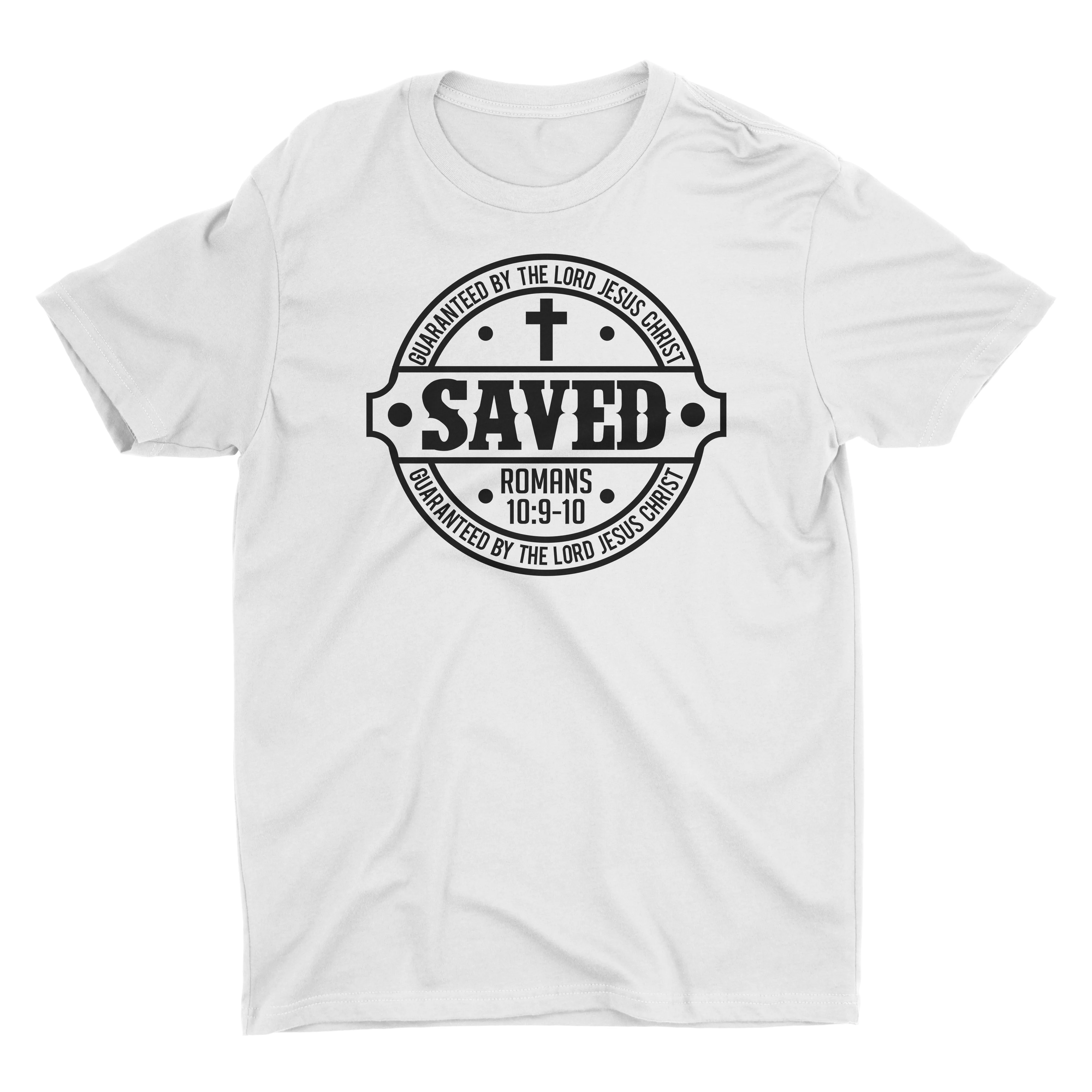 Saved Salvation Scripture Christian T-Shirt for Men