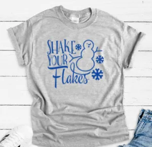 Shake Your Flakes, Winter Gray Unisex Short Sleeve T-shirt
