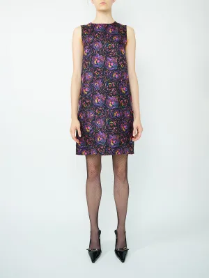 Shift Dress  in Anemone Supernova Silk