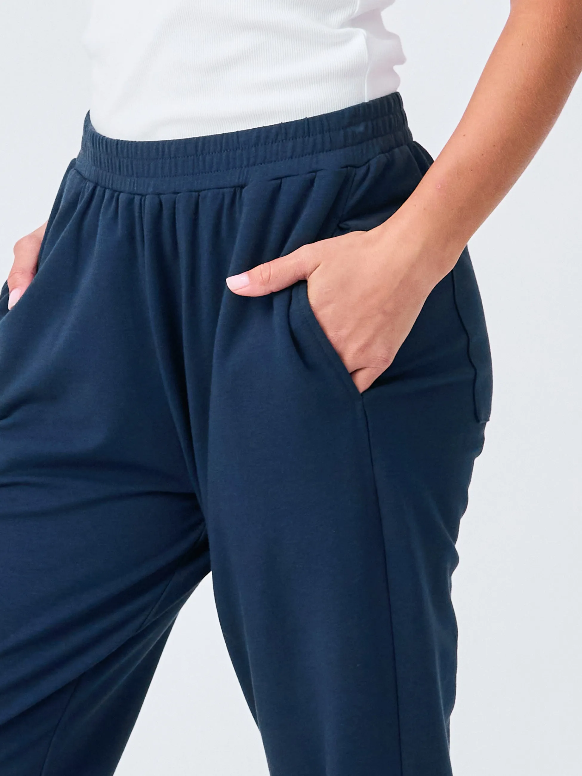 Side Pleat Jogger Jogger - Navy