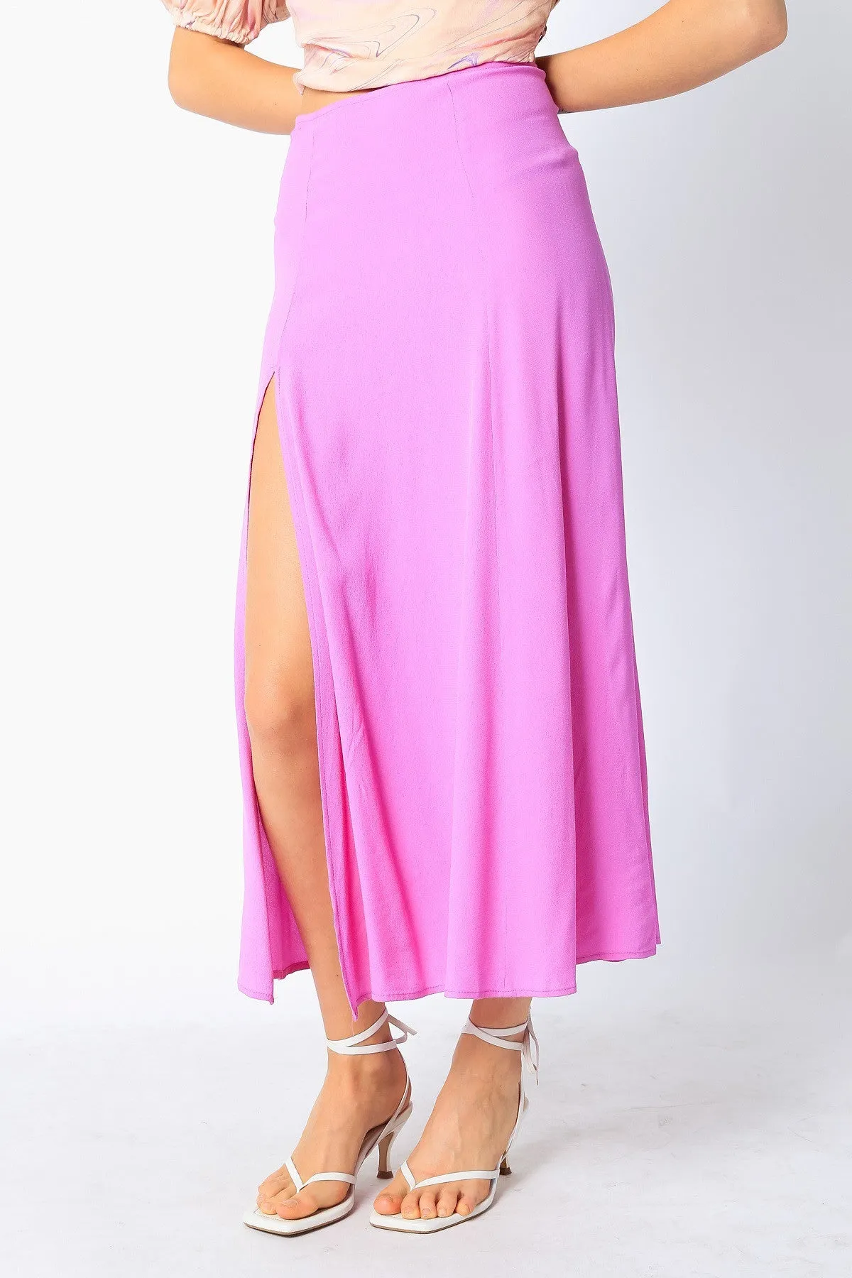 Side Slit Midi Skirt
