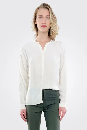 Silk Button Down Blouse - White