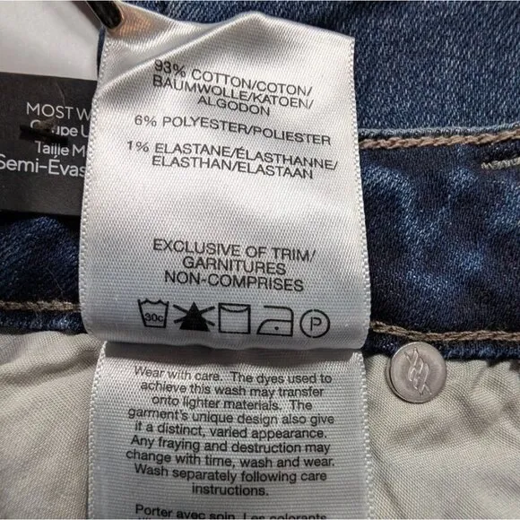 Silver Jeans Co. Most Wanted Universal Fit Mid Rise Skinny Boot Jeans W27L31 NWT