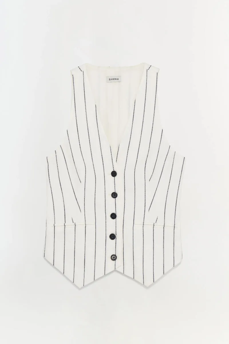 SIMKHAI - Sabina Vest in Midnight Stripe