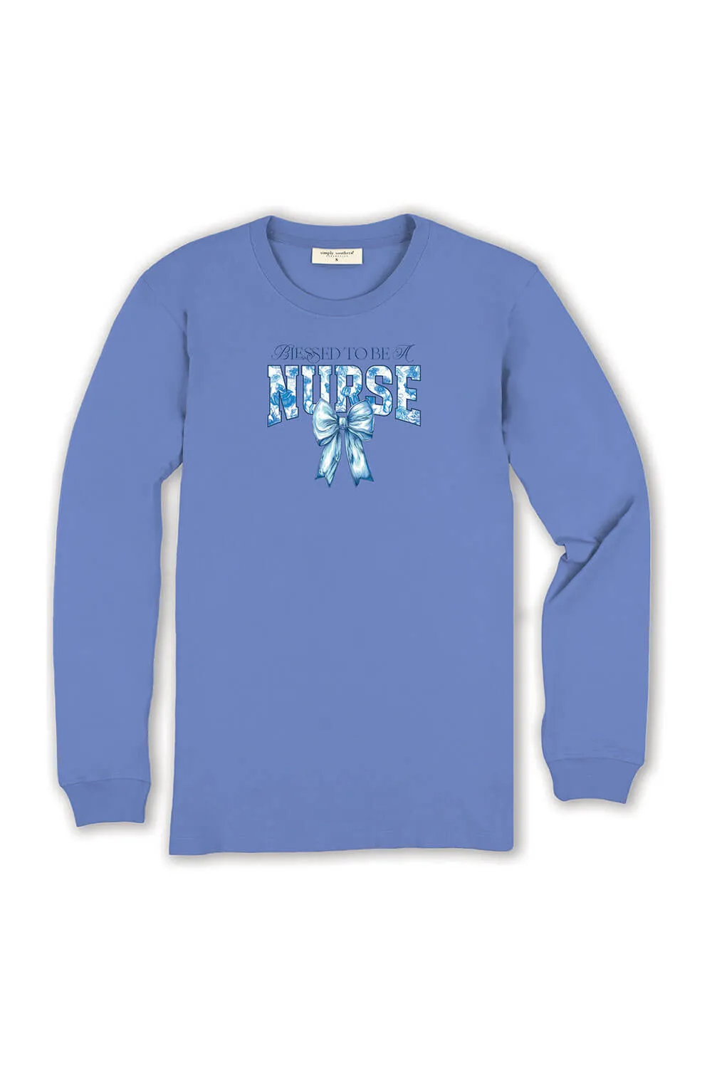 Simply Southern Plus Size Long Sleeve Blessed Nurse T-Shirt for Women in Vista | EXT-LS-NURSE-VISTA