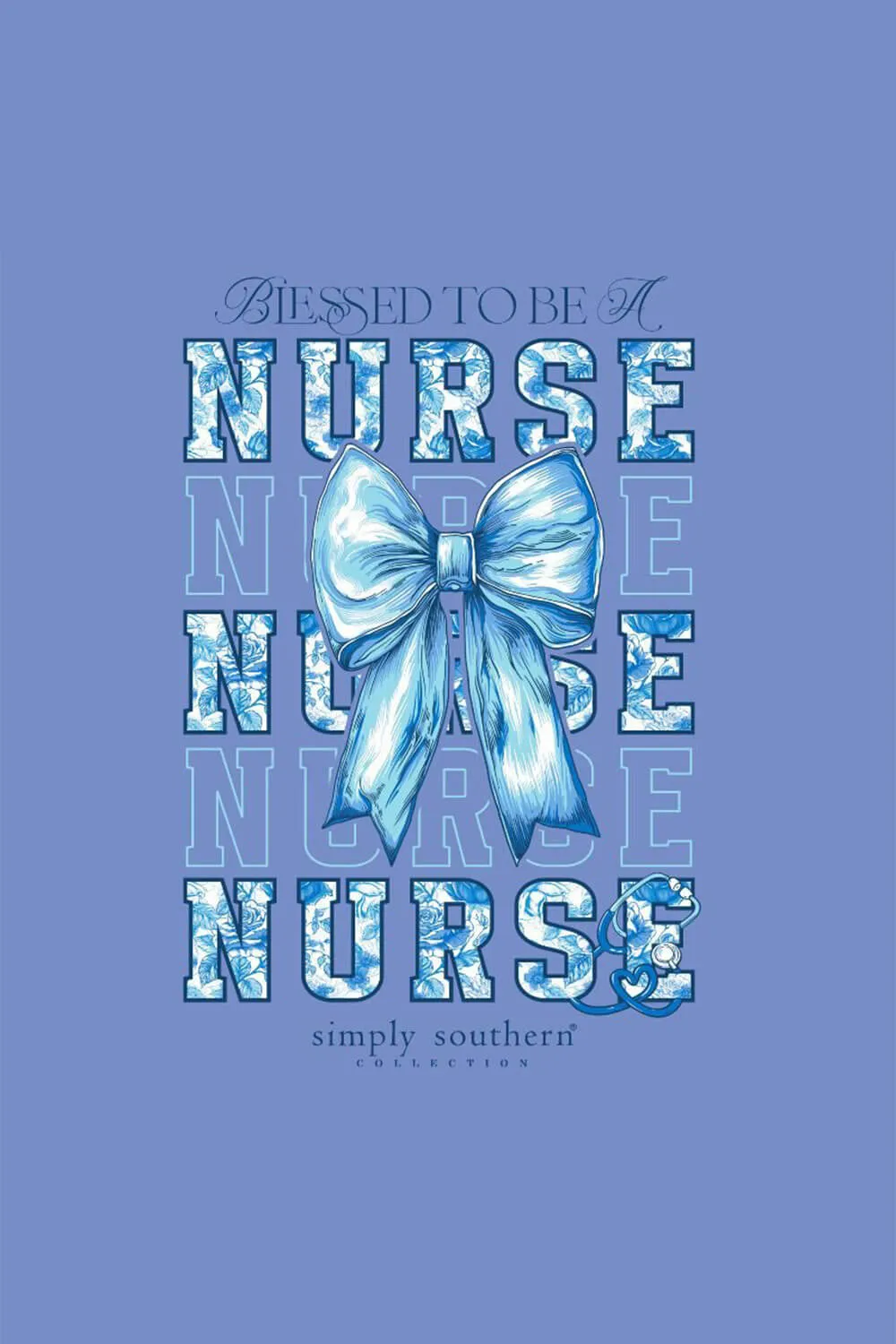 Simply Southern Plus Size Long Sleeve Blessed Nurse T-Shirt for Women in Vista | EXT-LS-NURSE-VISTA