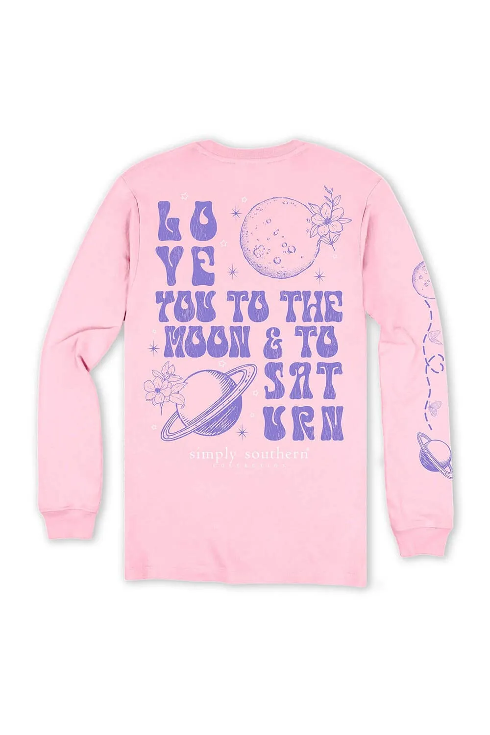Simply Southern Plus Size Long Sleeve Saturn T-Shirt for Women in Candy Pink | EXT-LS-SATURN-CANDY