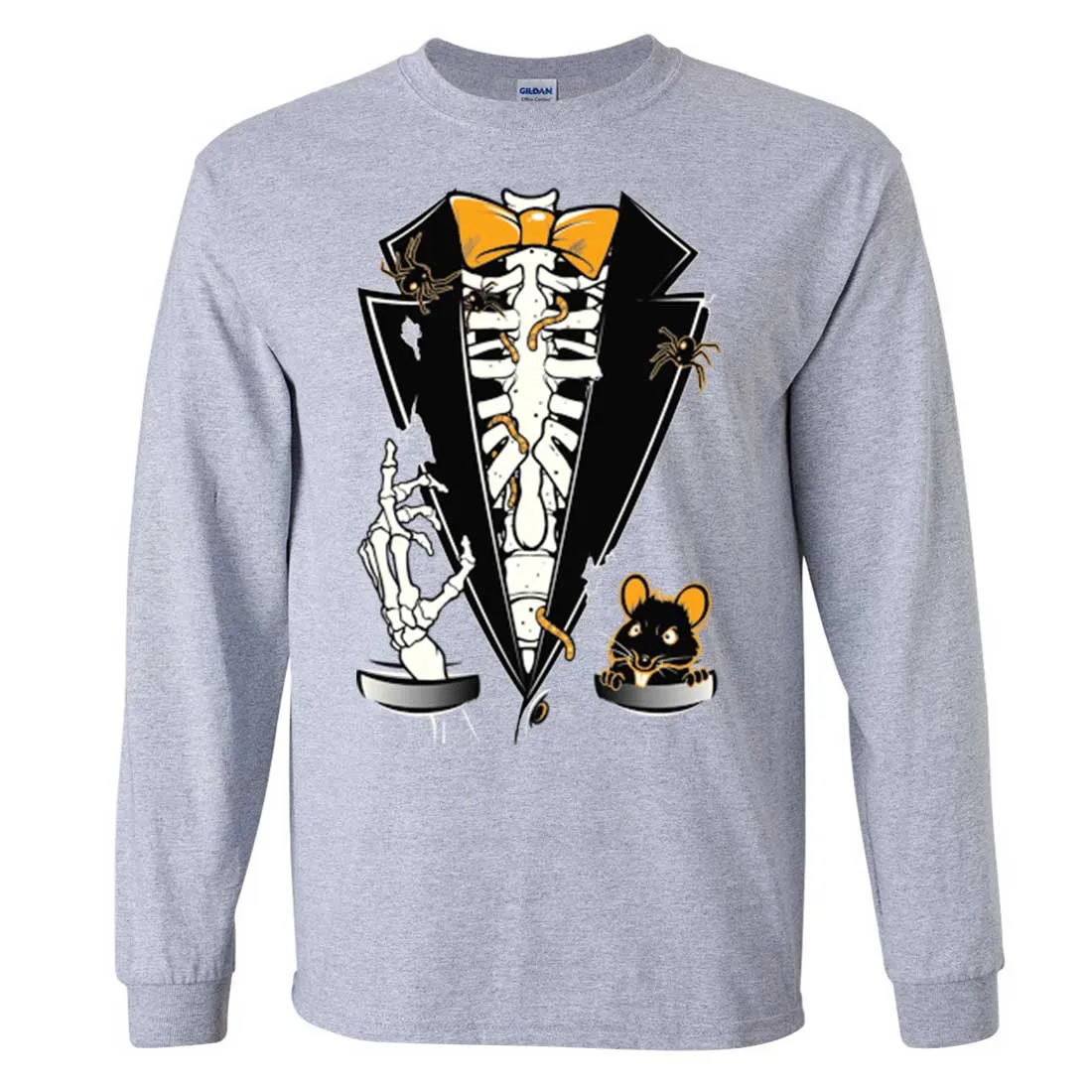 Skeleton Ribcage Tuxedo Long Sleeve Shirt