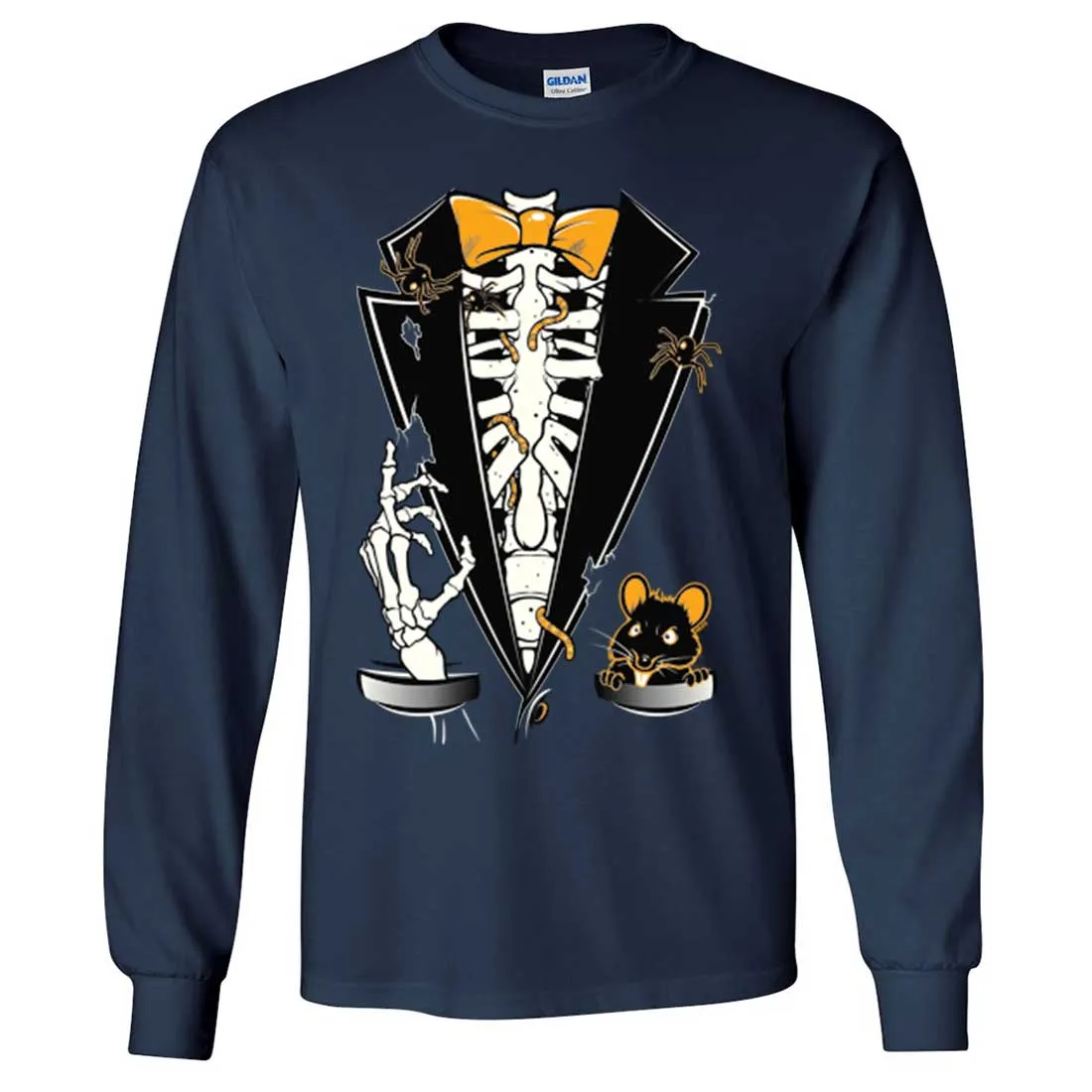 Skeleton Ribcage Tuxedo Long Sleeve Shirt