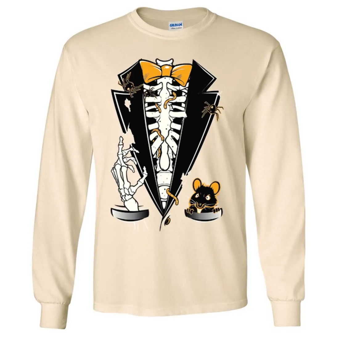 Skeleton Ribcage Tuxedo Long Sleeve Shirt
