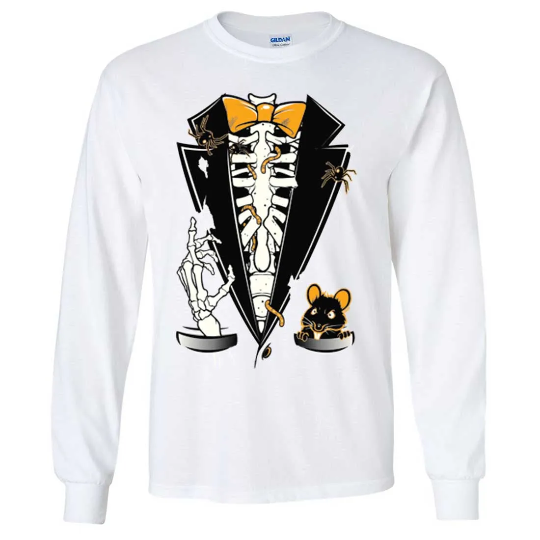 Skeleton Ribcage Tuxedo Long Sleeve Shirt