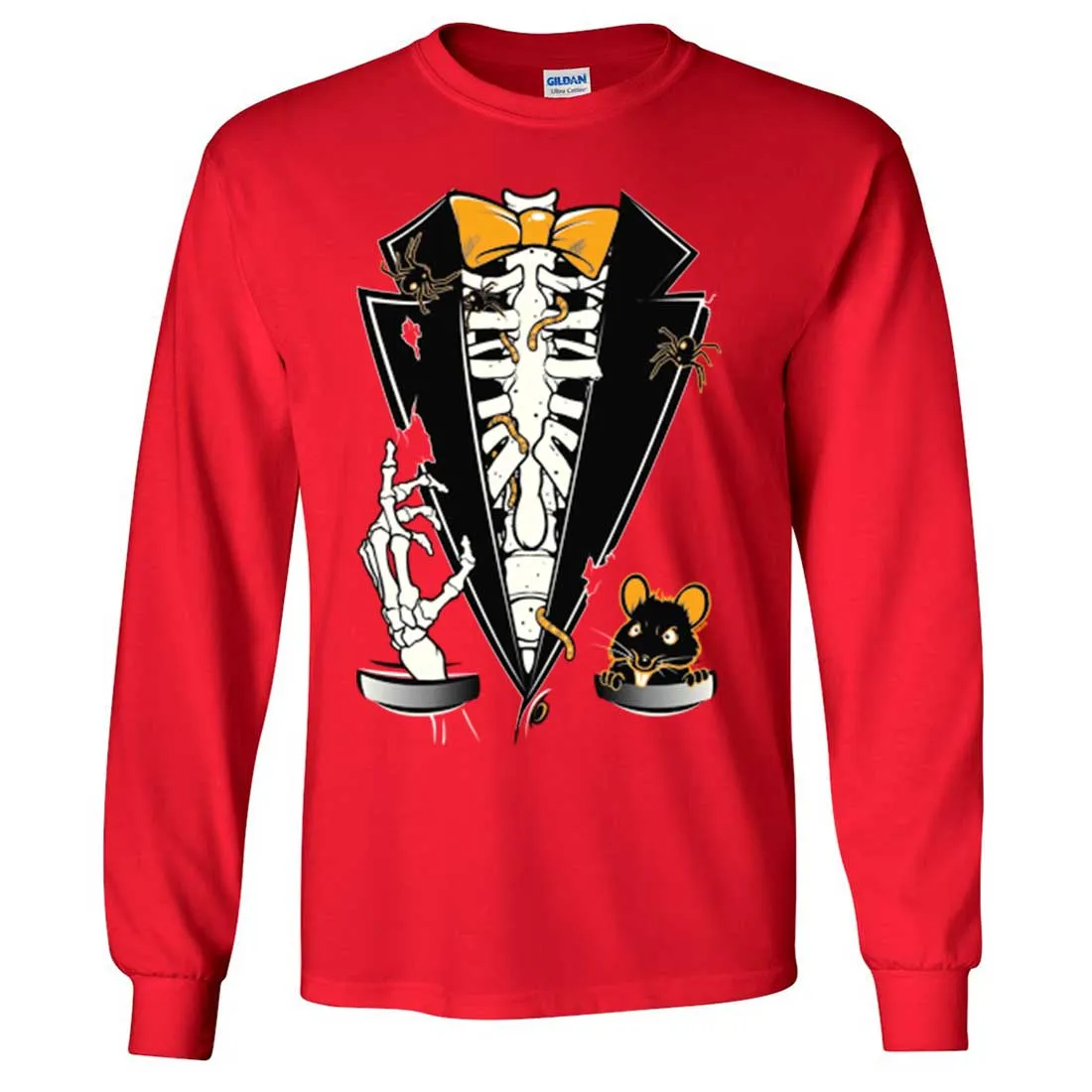 Skeleton Ribcage Tuxedo Long Sleeve Shirt