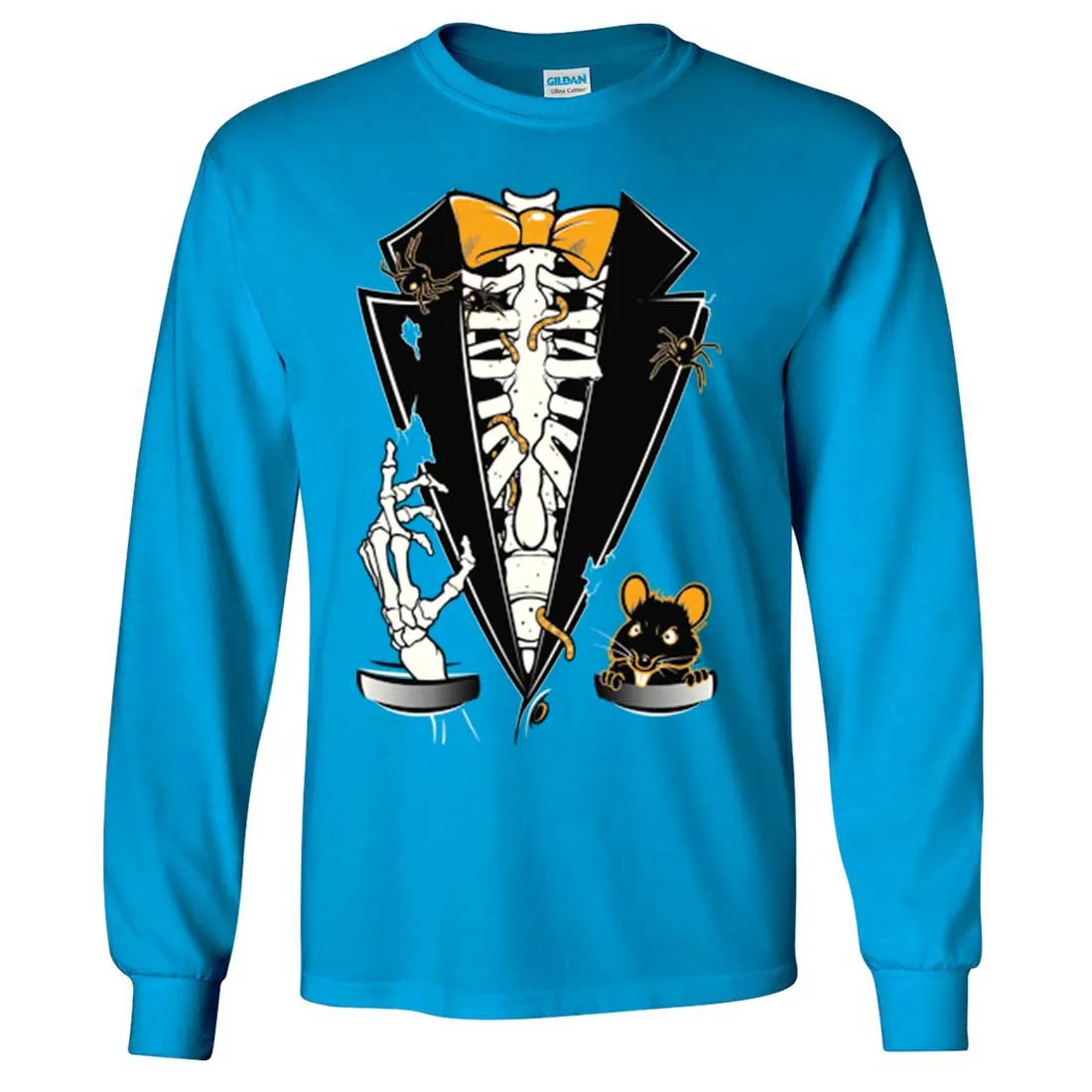 Skeleton Ribcage Tuxedo Long Sleeve Shirt