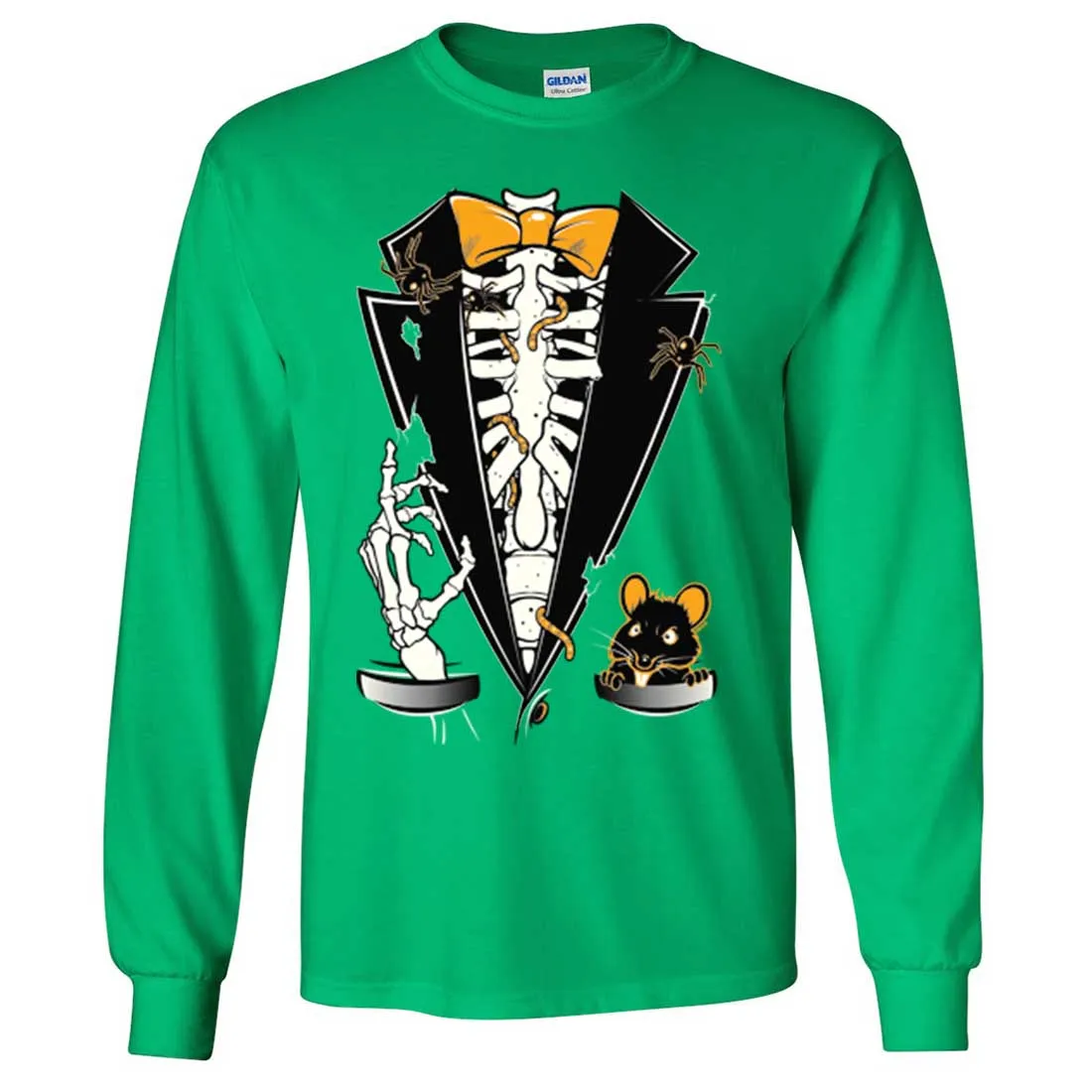 Skeleton Ribcage Tuxedo Long Sleeve Shirt