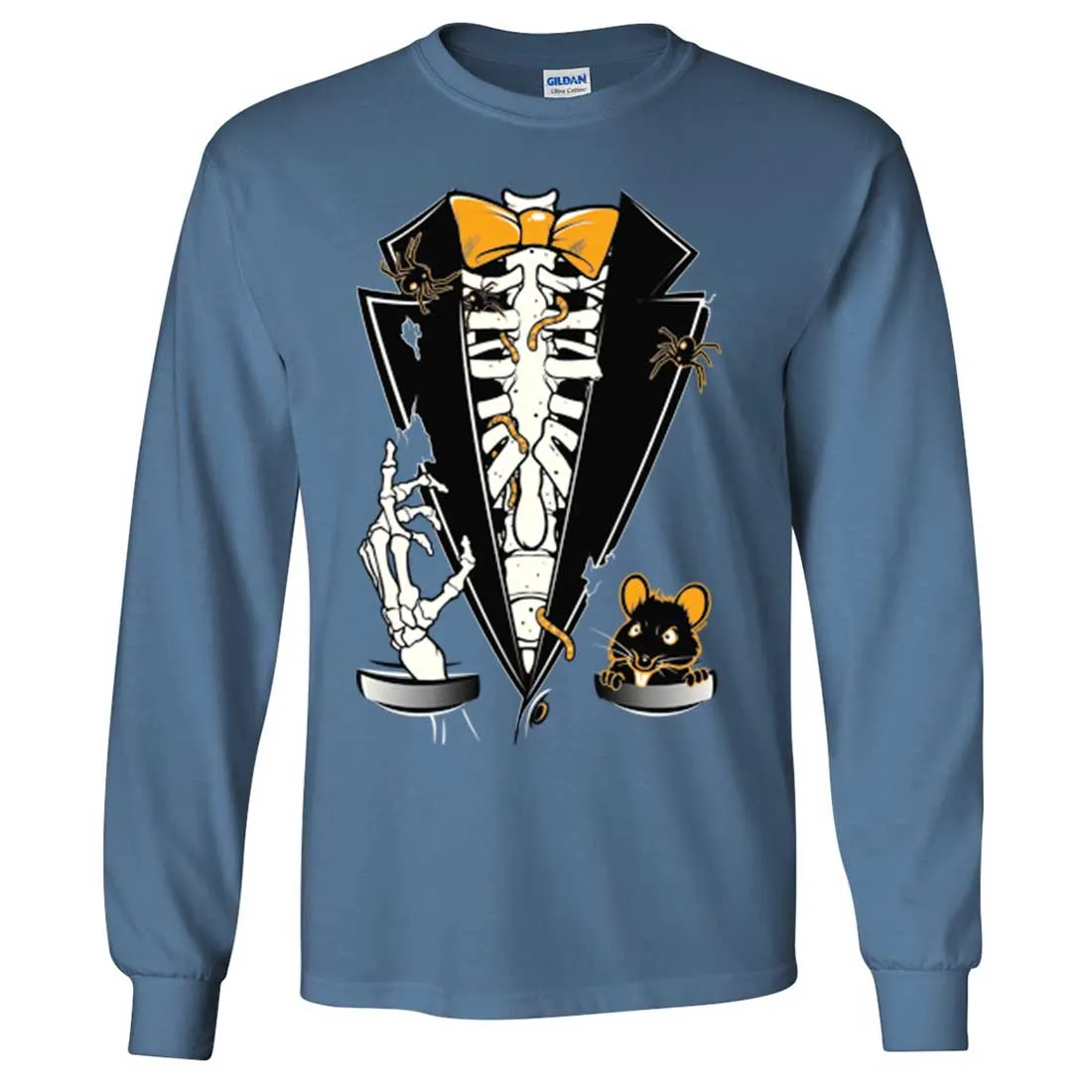 Skeleton Ribcage Tuxedo Long Sleeve Shirt