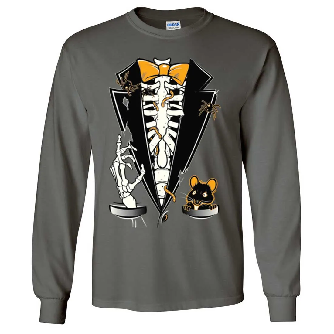 Skeleton Ribcage Tuxedo Long Sleeve Shirt