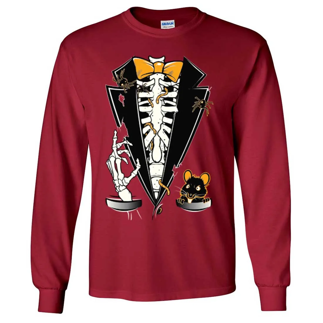 Skeleton Ribcage Tuxedo Long Sleeve Shirt