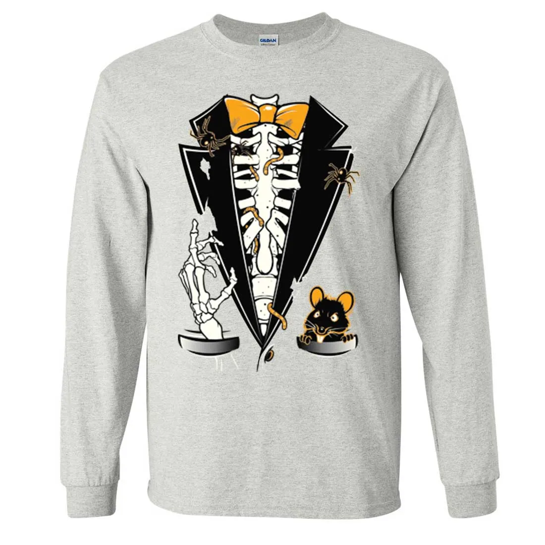 Skeleton Ribcage Tuxedo Long Sleeve Shirt