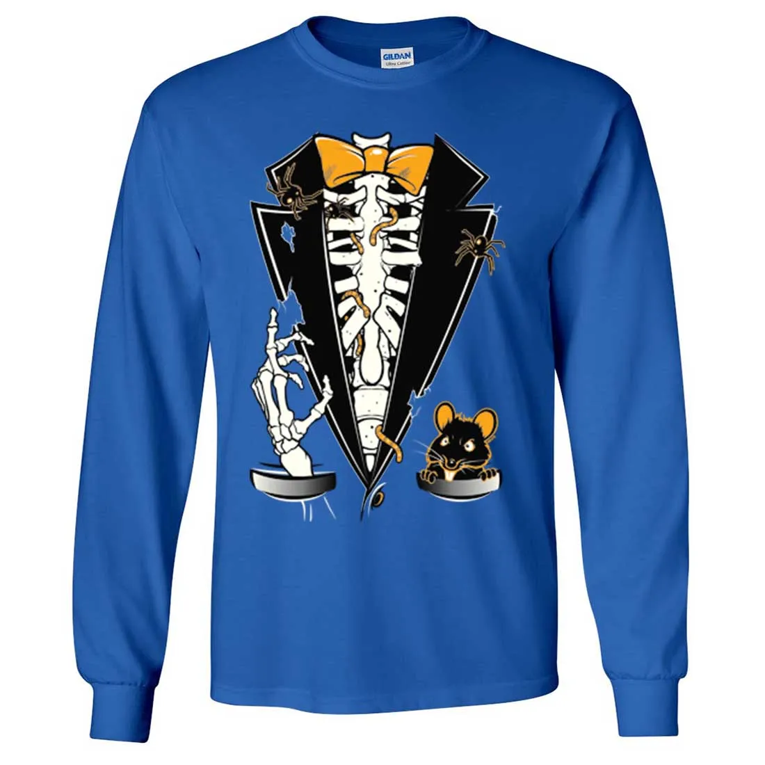 Skeleton Ribcage Tuxedo Long Sleeve Shirt