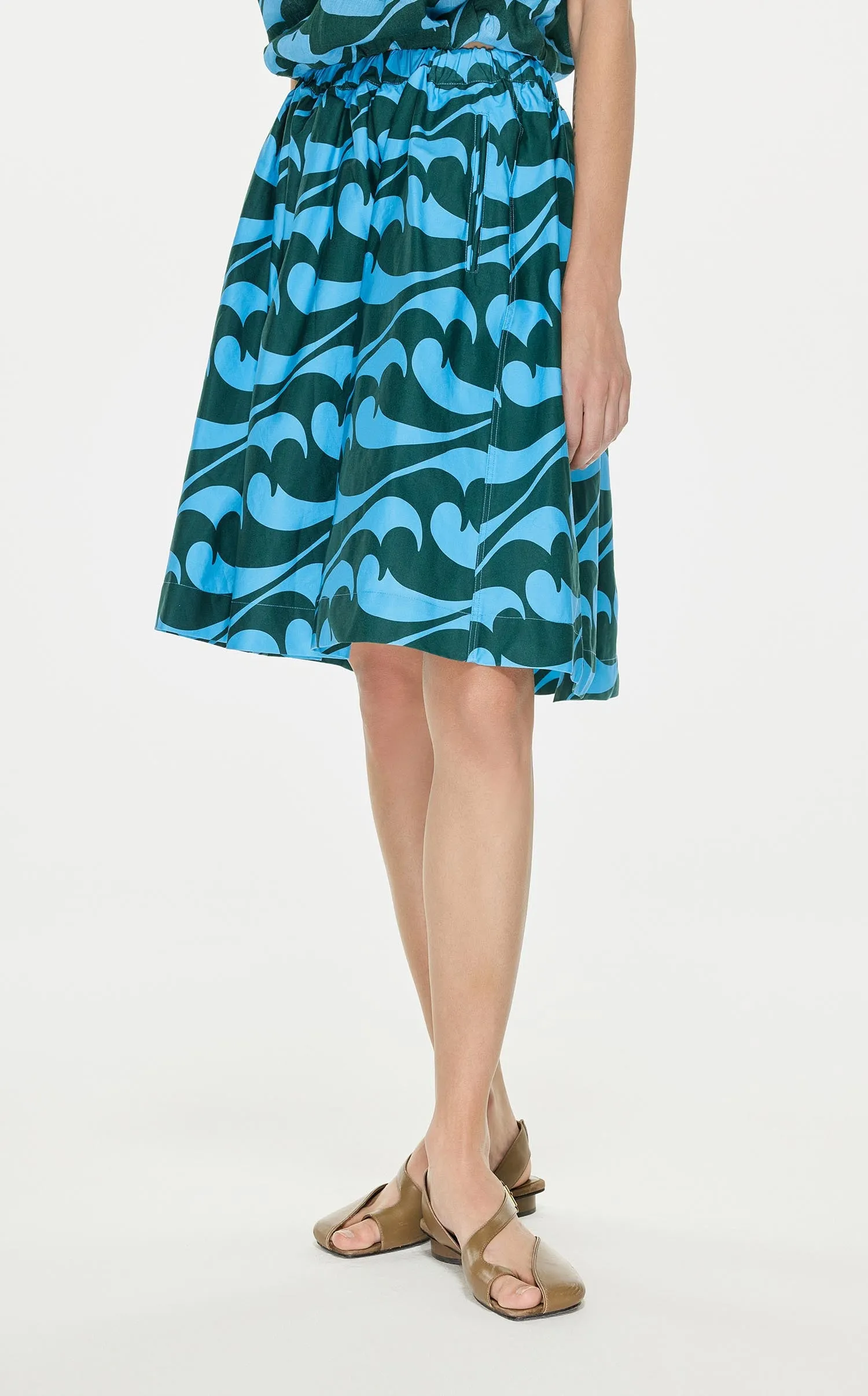Skirt / JNBY Full Spray Print Midi Skirt (100% Cotton)