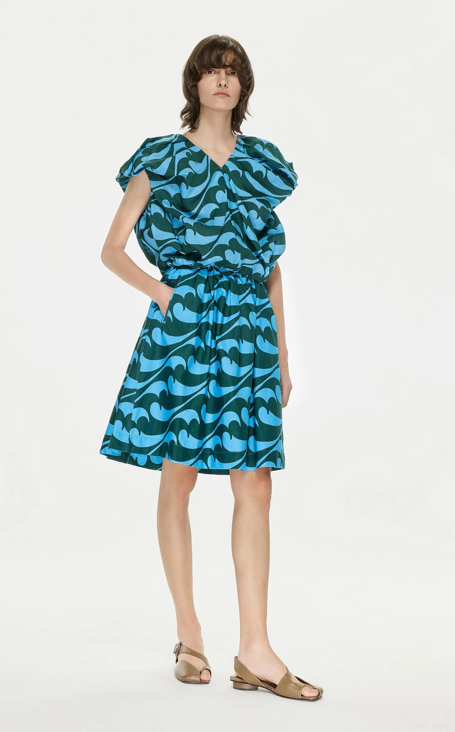 Skirt / JNBY Full Spray Print Midi Skirt (100% Cotton)
